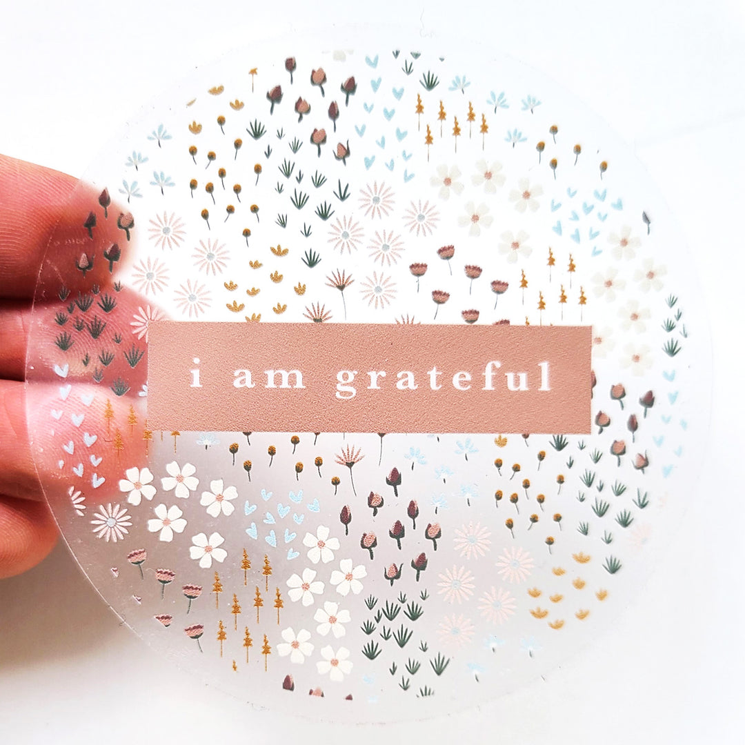 Summerfield 3" Clear Gratitude Sticker